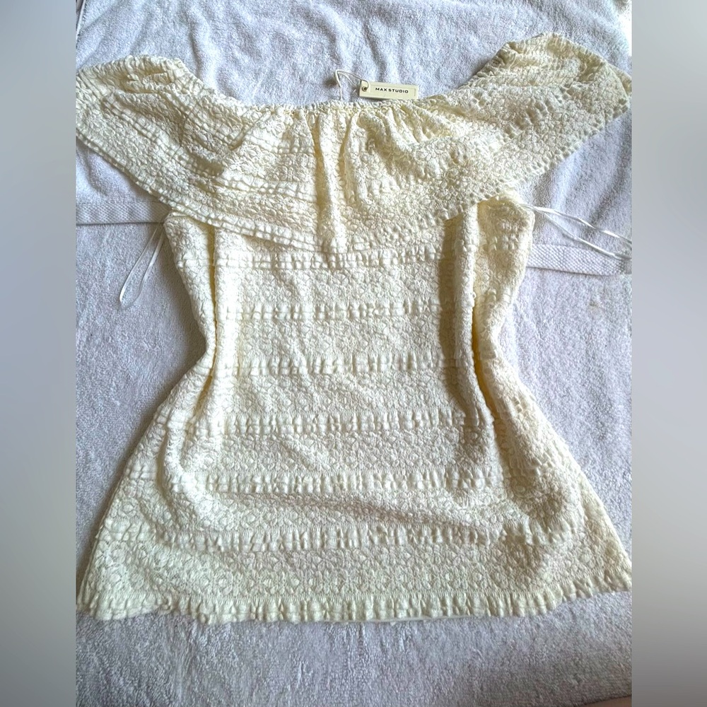Max studio white off the shoulder top new with tags size l/xl